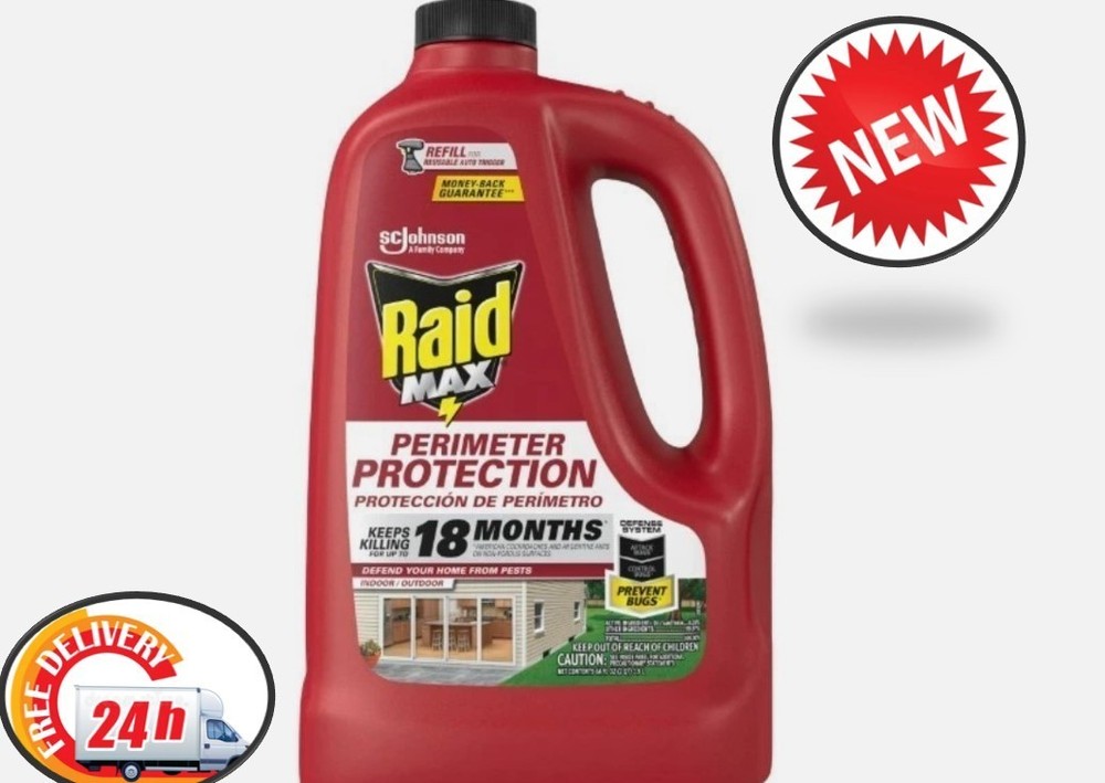 Raid MAX Perimeter Protection Bug Killer, Auto Trigger Refill, 64 oz **FREE SHIP