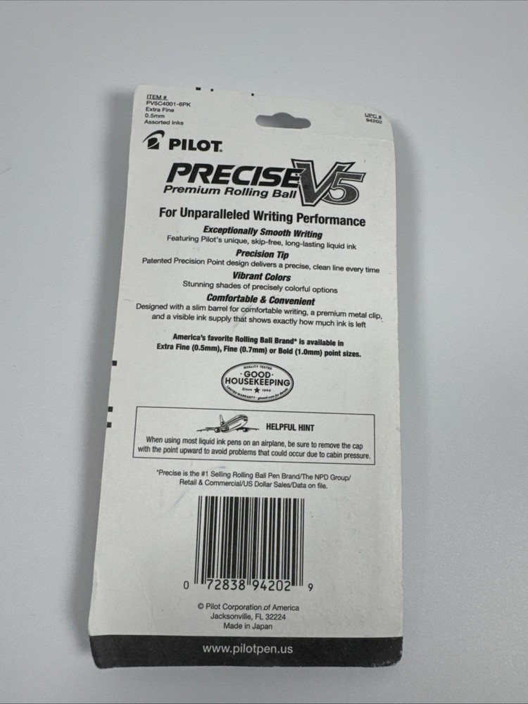 Pilot Precise V5 Pens, Extra Fine Point, Assorted, 4 Pack, 94202 0.5mm