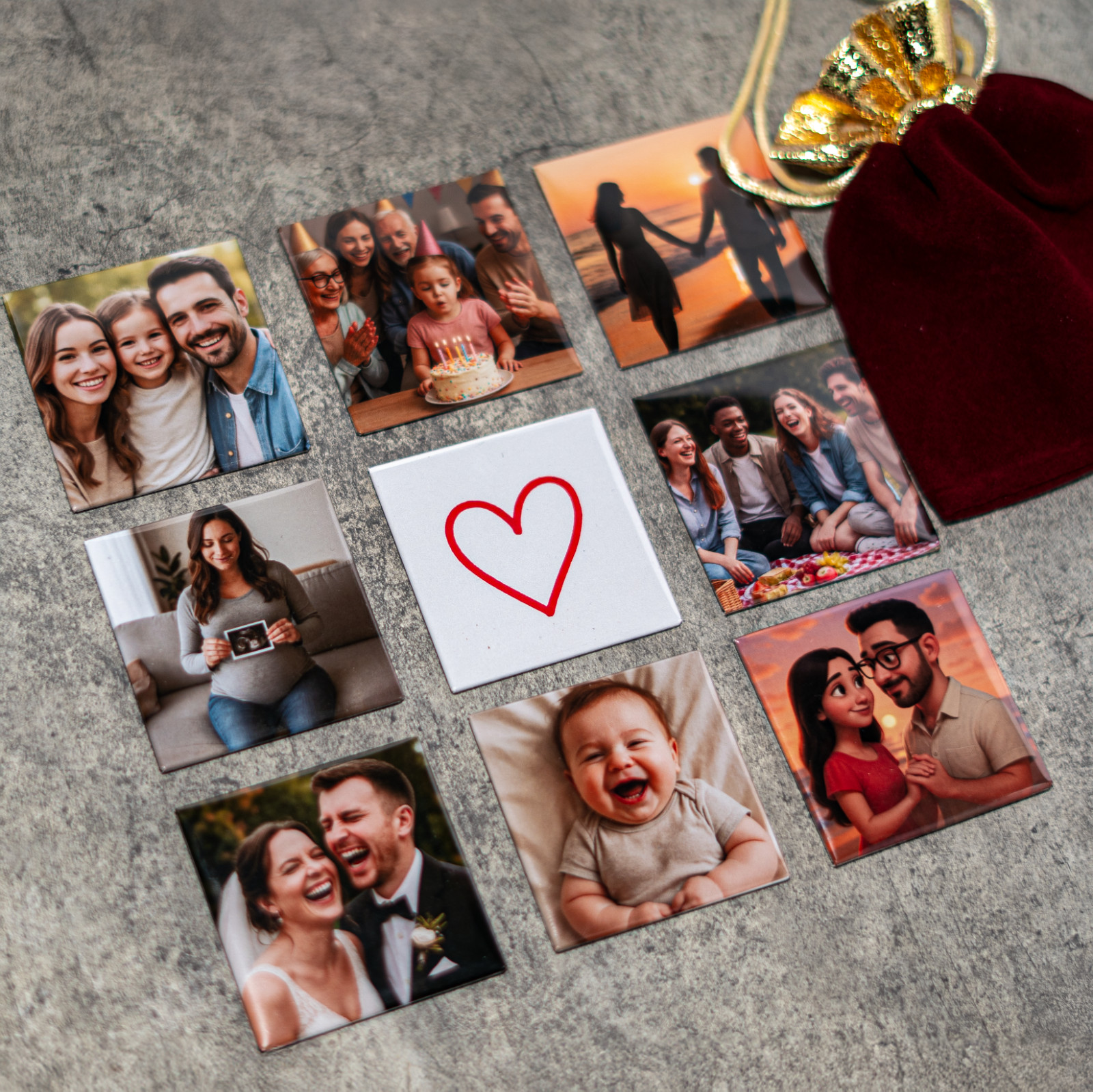 Custom Photo Magnet Personalized Picture Magnet Wedding Memorial Save The Date