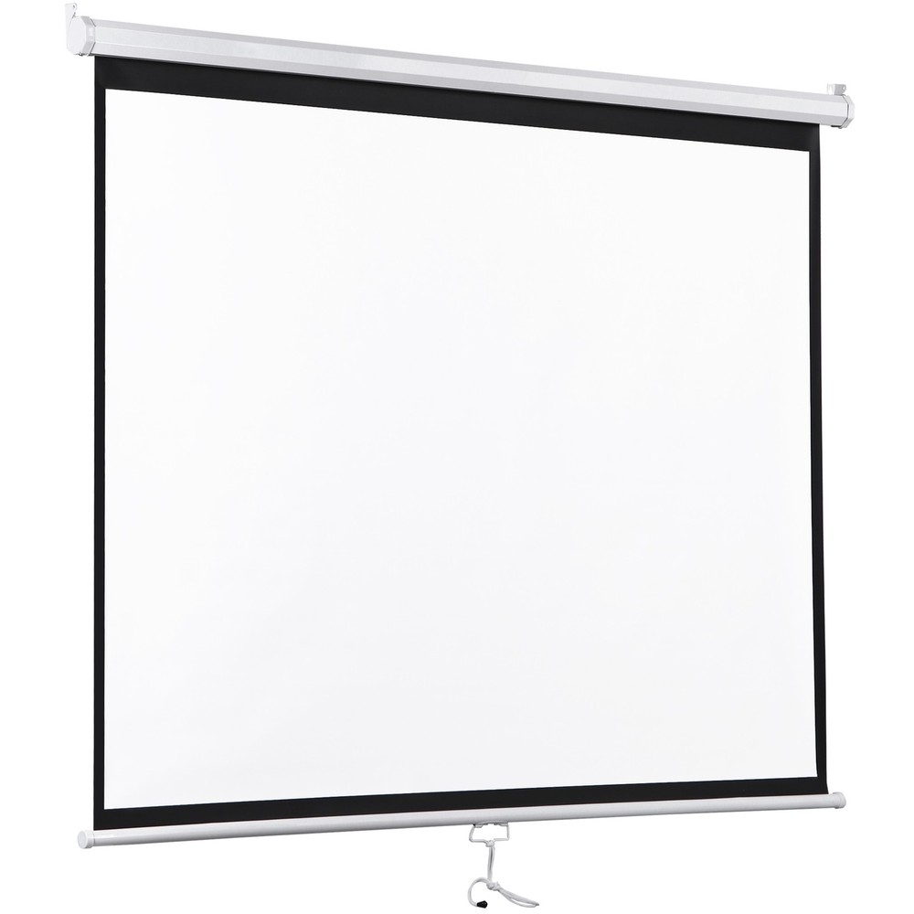 72 inch Portable Projector Screen Projection Screen Easy Pull Out System White