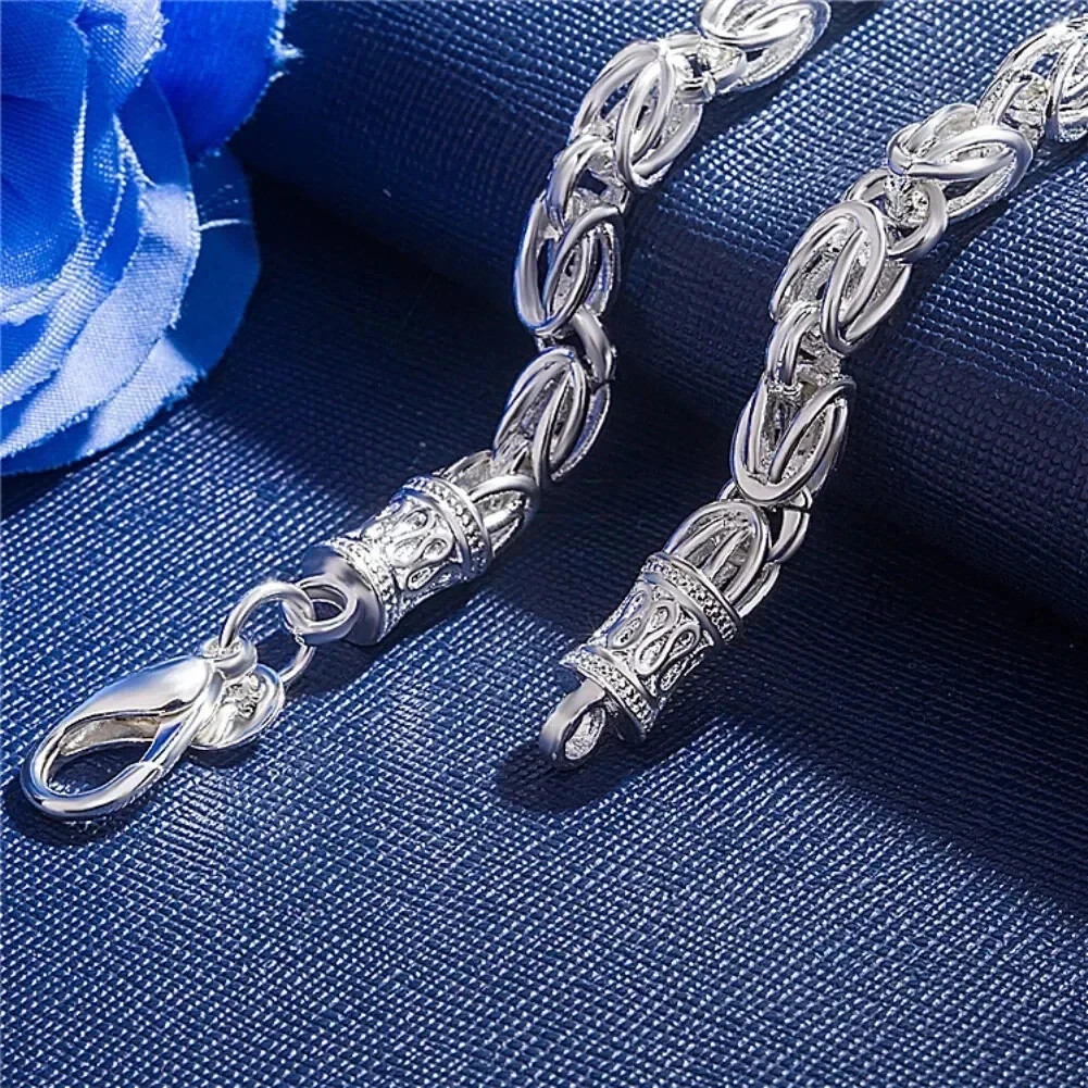 ALIZERO 925 Sterling Silver Faucet Chain Bracelet Women Men Fashion Fine Jewelry