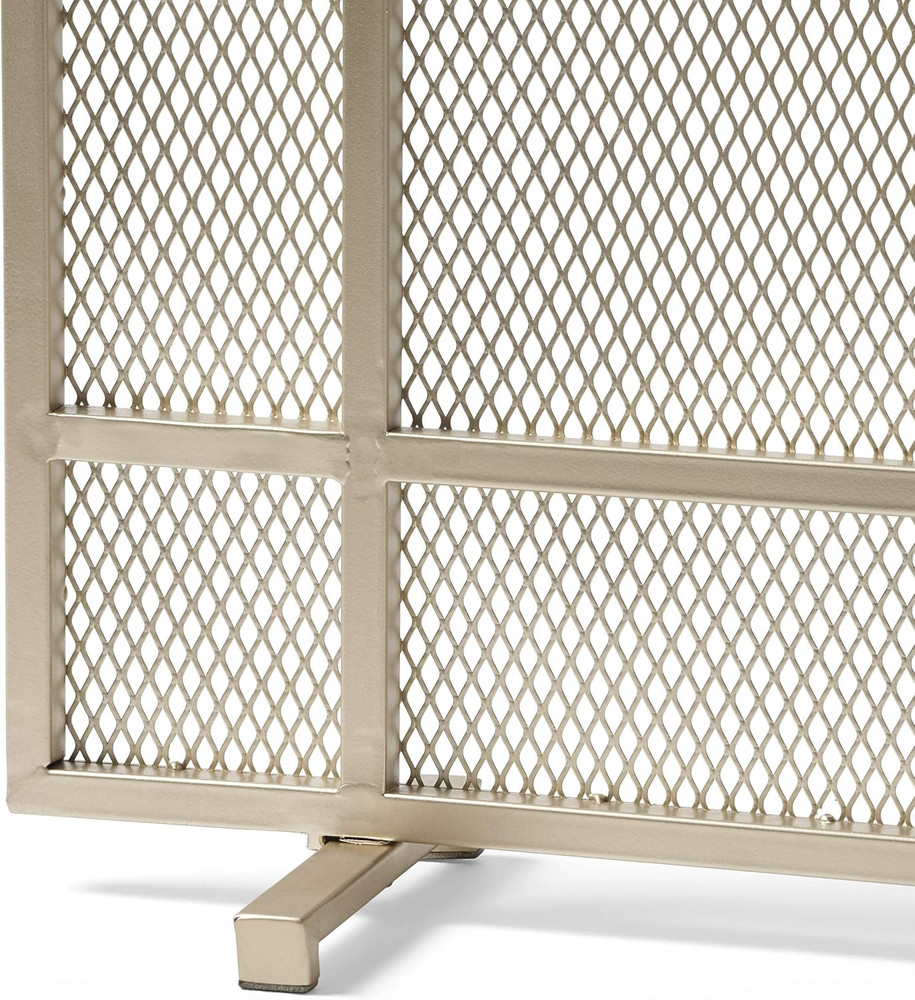 Modern Gold Iron Firescreen - Elegant Single Panel Design by Markus