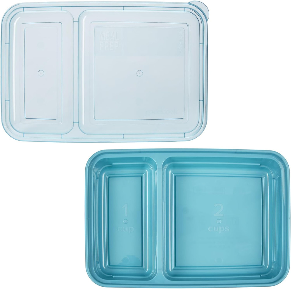 Food Storage Containers for Meal Prep Rectangle Two Compartments & Made without