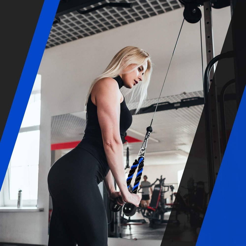 Tricep Cable Attachment Exercise Machine Pulley System Gym Pull Down Rope