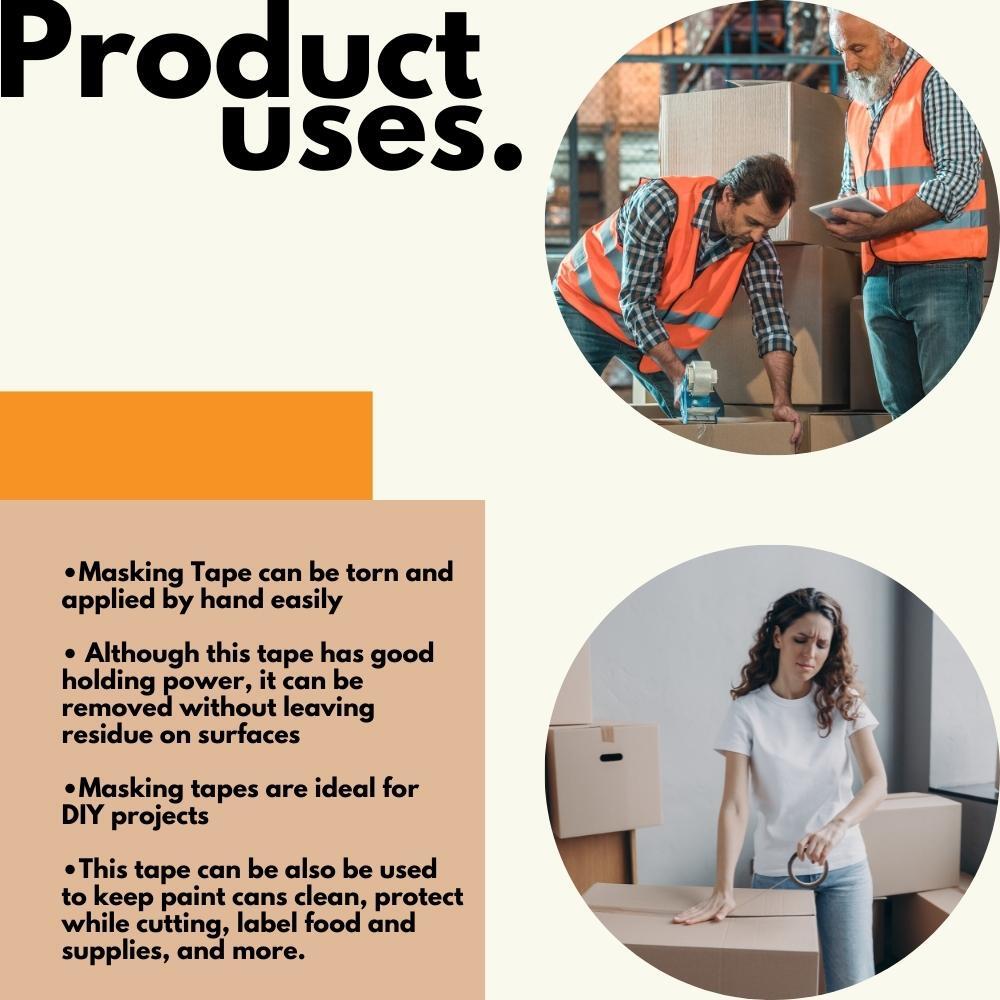 3" x 60 Yards, 32 Rolls - 4.3 Mil General Purpose Utility Grade Masking Tape