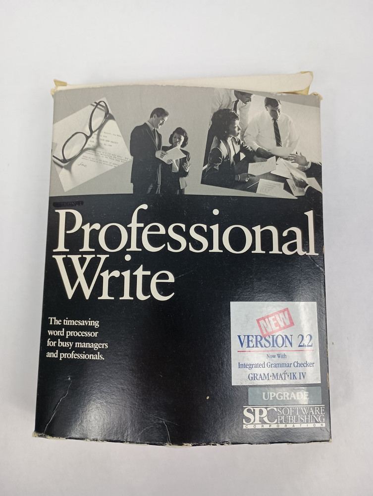 Vintage 1990 SPC Professional Write 2.2 Word Processing Software 3.5 5.25" Disks
