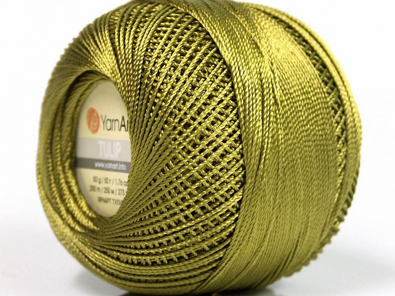 Pickle Green YarnArt Tulip Size 10 Microfiber Thread #52263 50gr Crochet XStitch