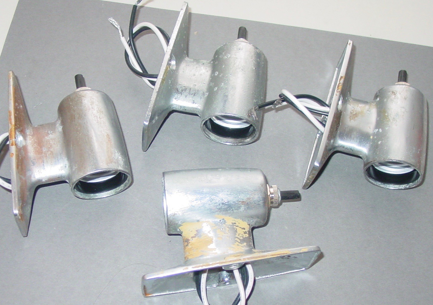 4 Vintage Yacht Bulkhead Galley Art Deco 400 Light Fixtures Camper Boat Cabin