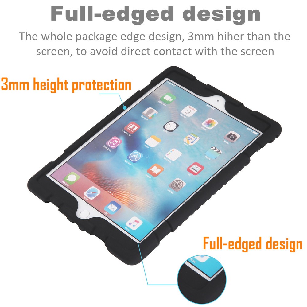 For iPad 6th Generation 9.7 2018 Shockproof Slim Soft Case+Screen Protector Film