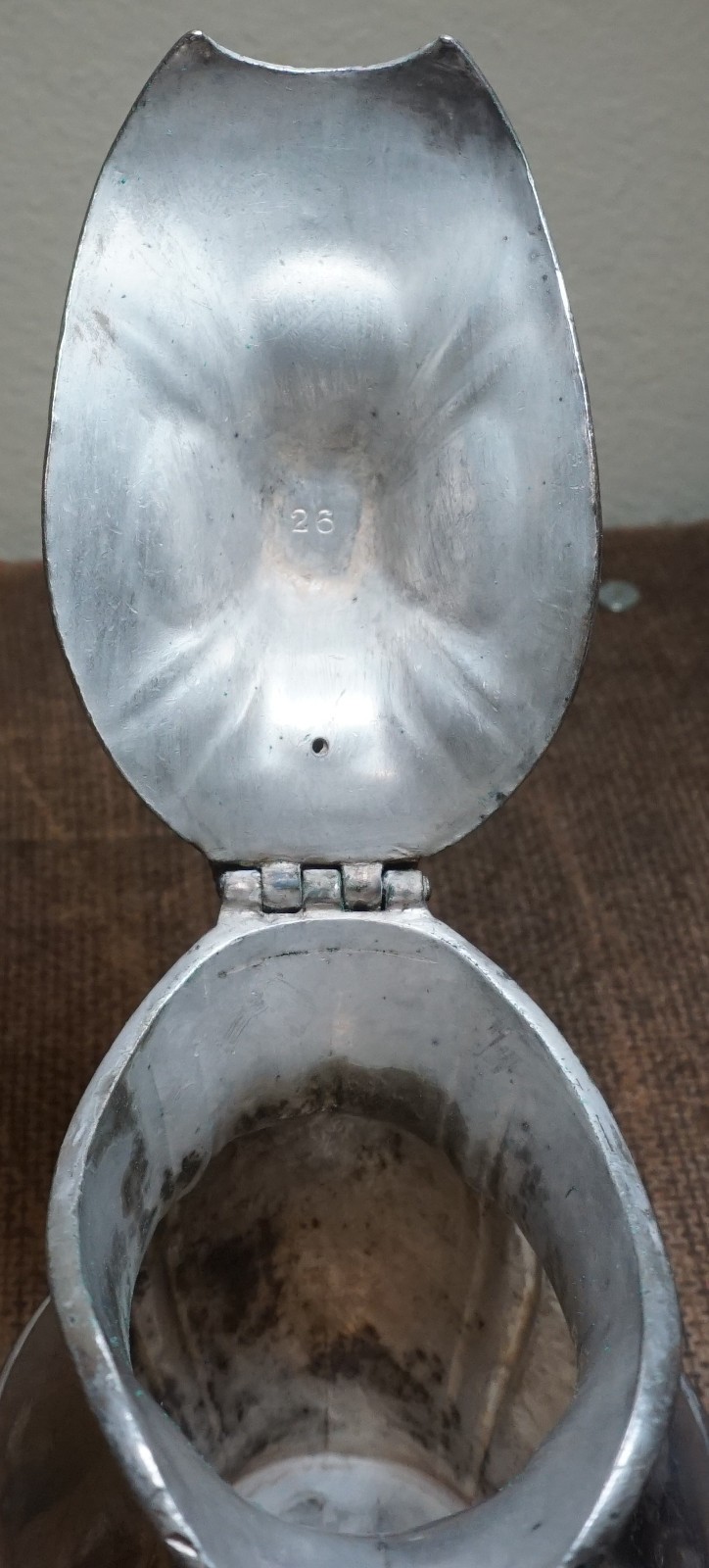 1937 BR (BURLINGTON ROUTE RR) SILVER SOLDERED CREAMER w/lid REED & BARTON 7oz