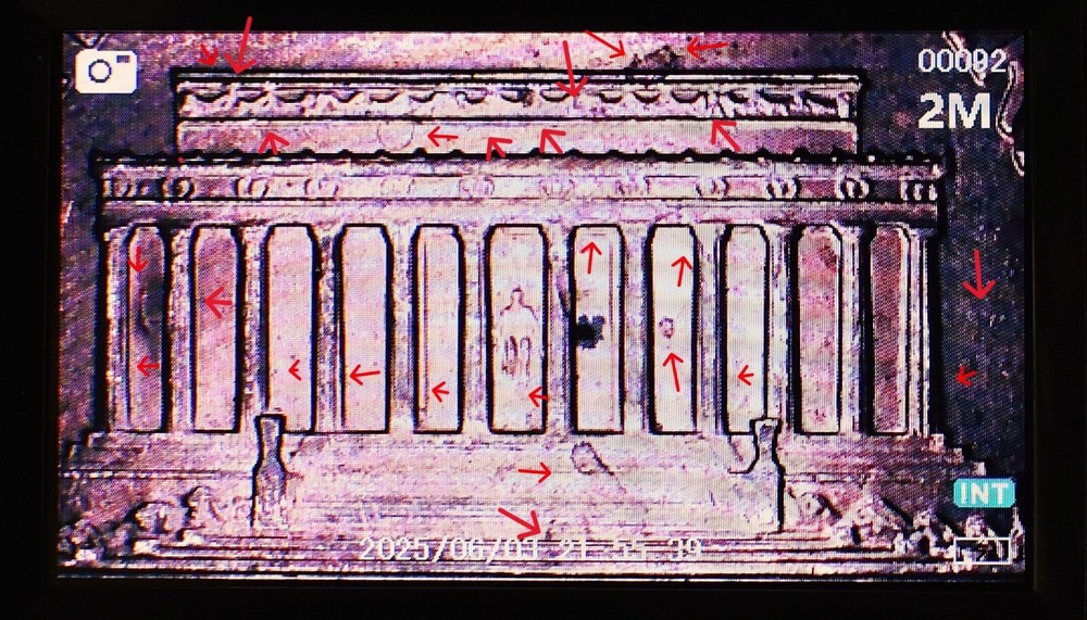 2001 Penny Multi Strike Error Double Die, Die Cracks, Initials Obscured
