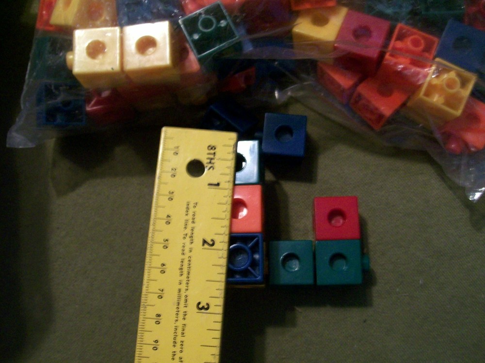 Educational Learning Unifix Math Plastic Snap Cubes 175+ Pieces