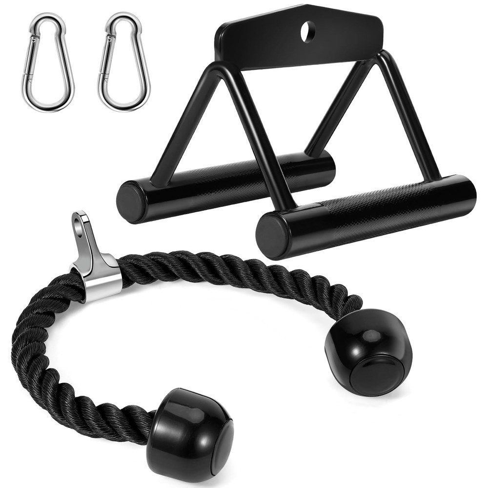 Turakun Cable Machine Attachments Set: 2 Pack LAT One Size, Black 2
