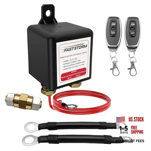 Side Post Remote Battery Disconnect Switch 12V, 250A Remote Battery Kill Switch