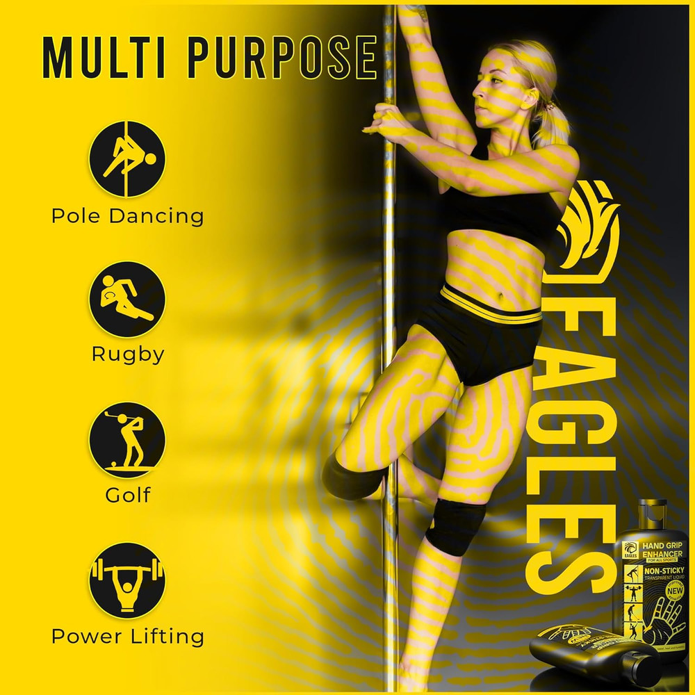 Dry Hand, Pole Grip Solution, Grip Enhancer, Non-Sticky, Anti-Slip Solution for