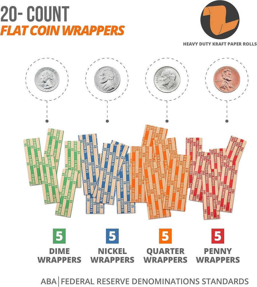 Coin Storage & Sorter Tubes 4 Color – Coded Counters 4 + 20
