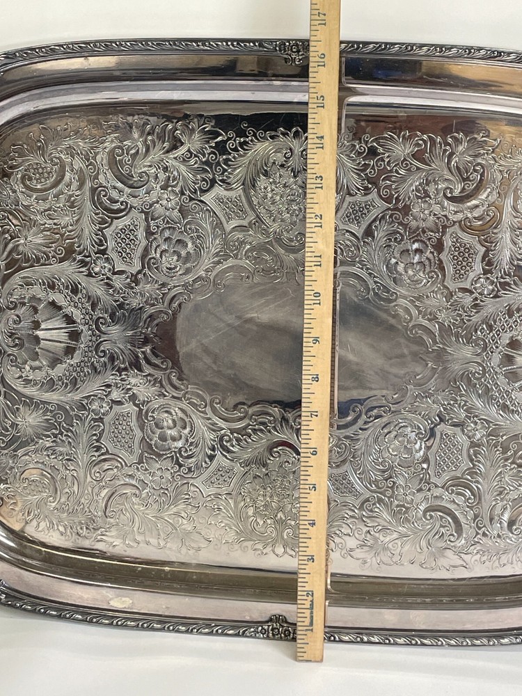 Vintage Silver Plated Tray with Handles