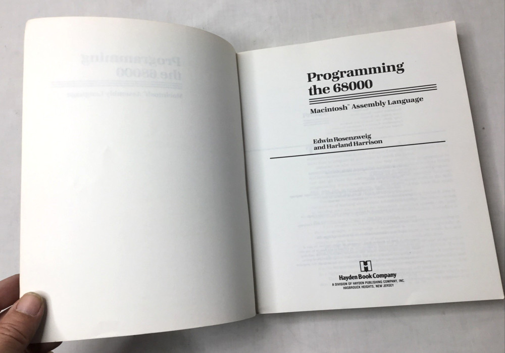 Programming the 68000 Macintosh Assembly Language Vintage Hayden Book