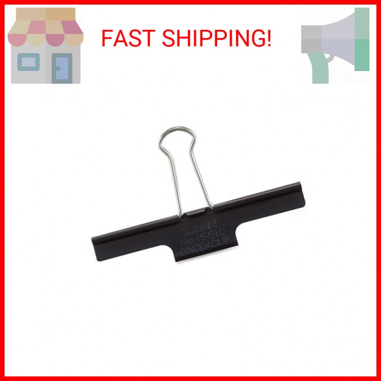 Lion Extra Large Binder Clips, Black, 85-Sheet