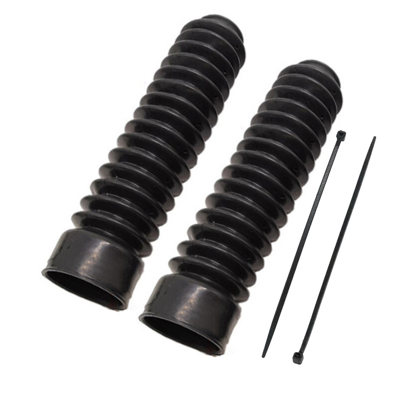 1 Pair 35mm Motorcycle Fork Rubber Gaiter Boots Front Fork Absorber Cover Black