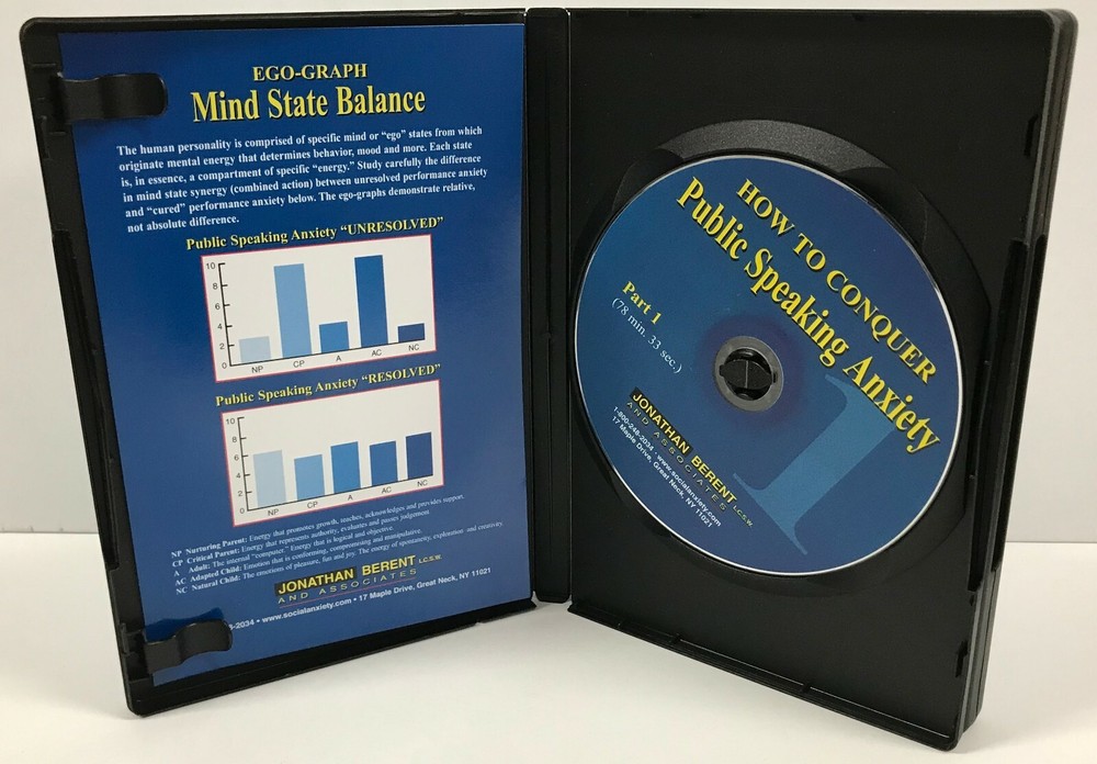 JONATHAN BERENT How to Conquer Public Speaking Anxiety CD 3 Disc Set Self Help