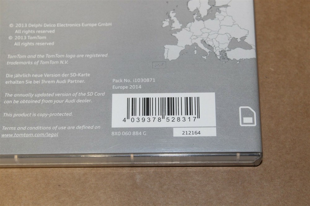 Audi A1 Q3 Navigation Data Medium & Document 2014 CHECK FIRST 8X0060884G New Gen