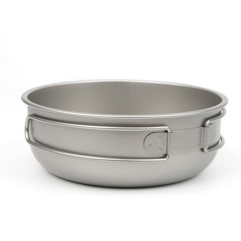 Pure Titanium Foldable Bowl Frying Pan 700ml Ultralight Flatware Tableware