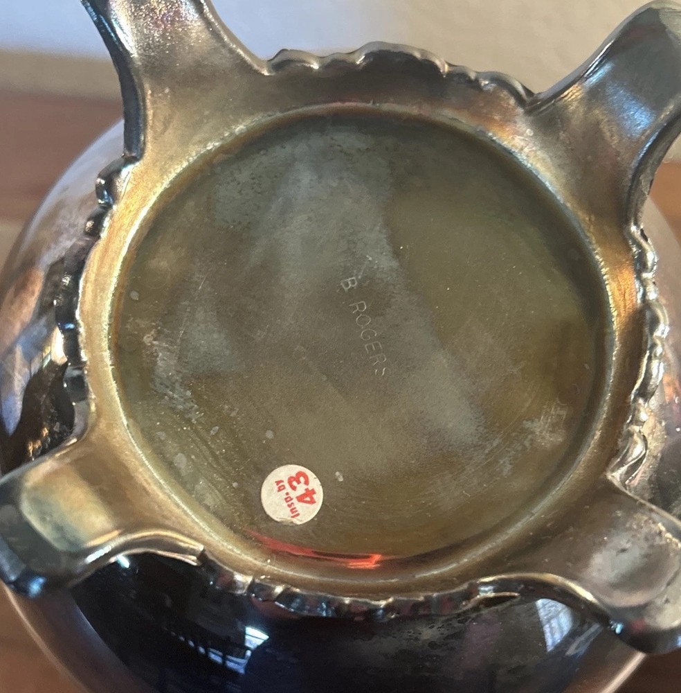 F.B. Rogers Silver Co Silver Plate Footed Pitcher 8.5” Tall