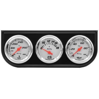 EQUUS 1-1/2 Dia Triple Gauge Set w/Black Panel- E5100
