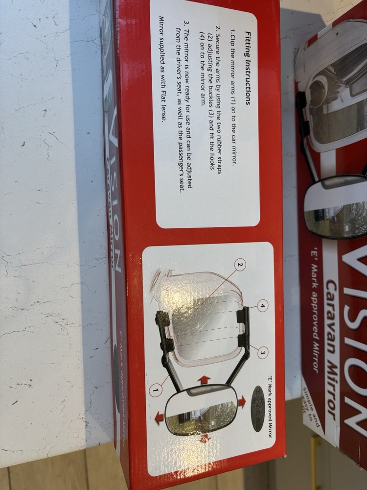 Vision Caravan Mirror E Mark Approved 2x Boxes 2x Mirrors Used Once