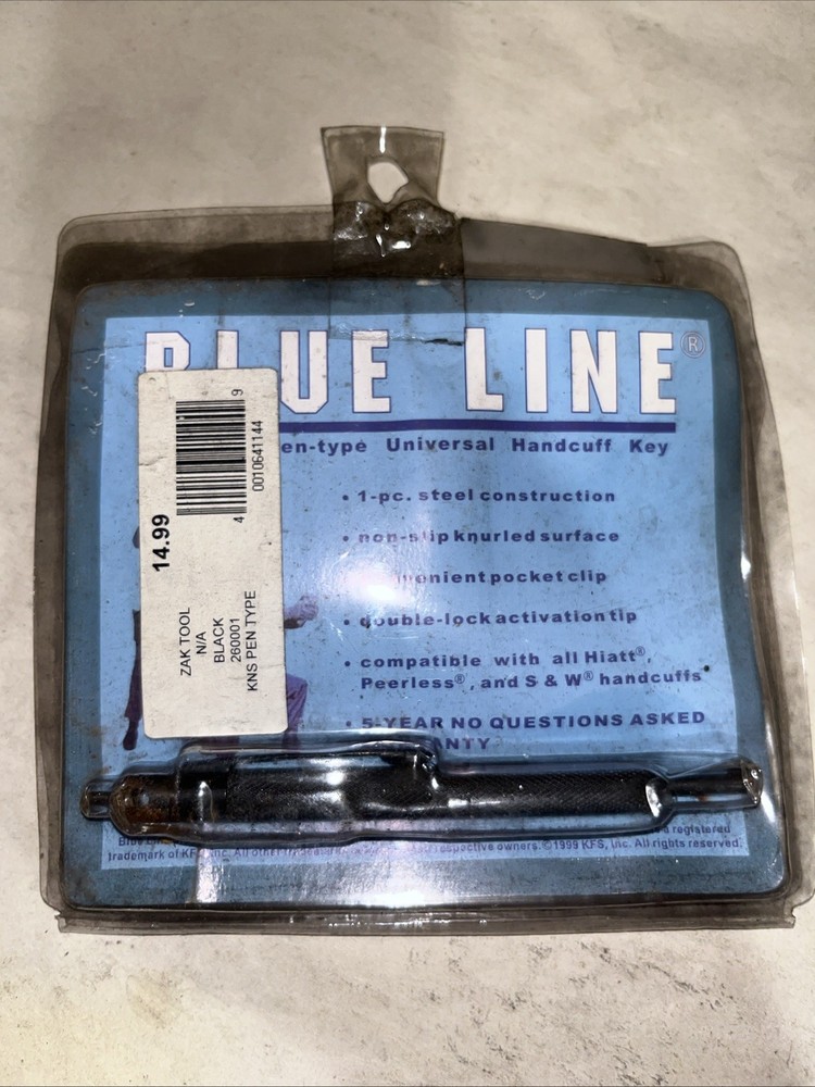 Blue Line KNS Pen Type Universal Handcuff Key With Defects And Rust