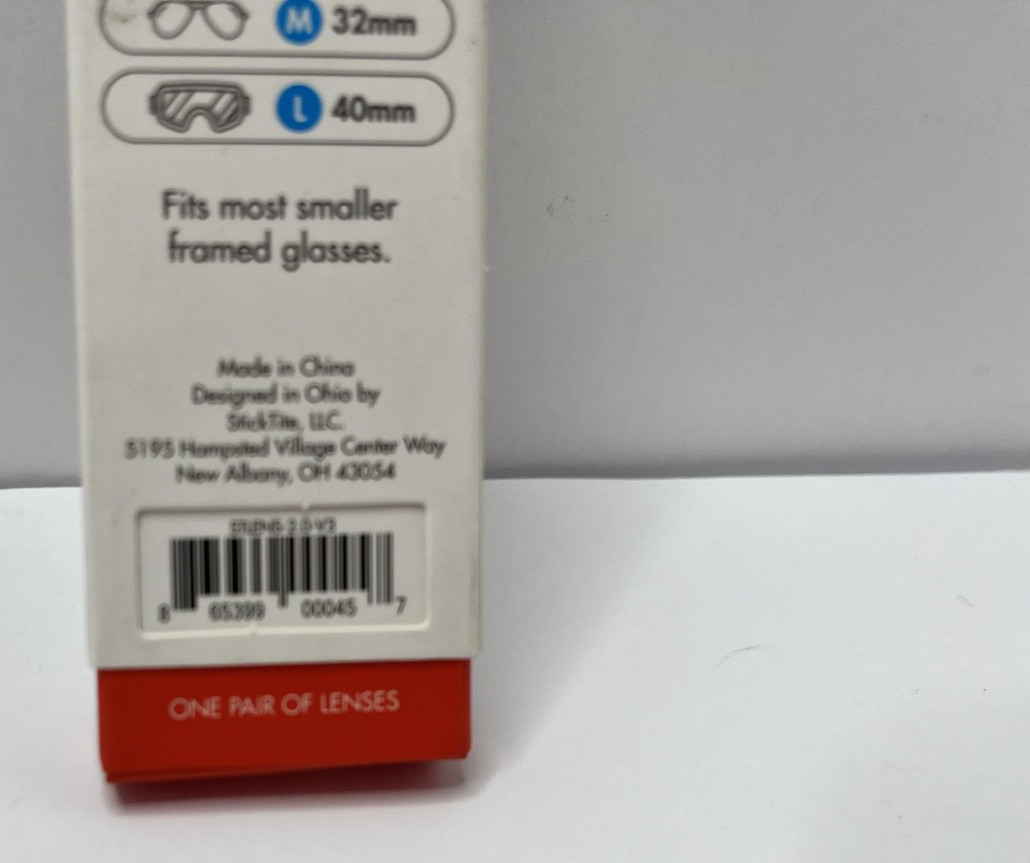 StickTite Stick-On Reading Lenses +2.00 Small 28mm Reusable Magnifier Pair