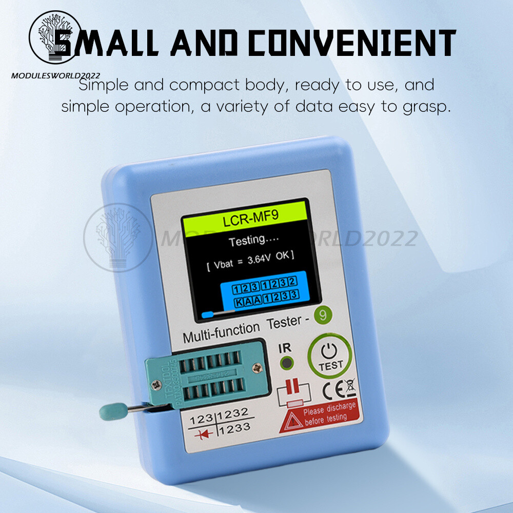 MF9 High Precision Transistor Tester Diode Triode NPN PNP MOSFET Rechargeable