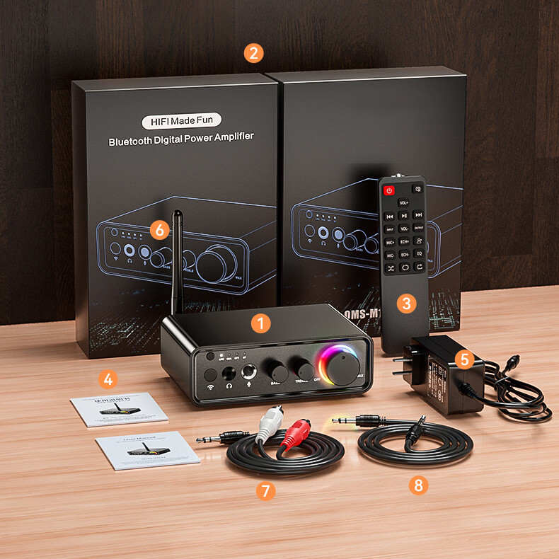 Bluetooth 5.3 Transmitter Receiver 2CH 200W Amplifier TPA3116D2 Stereo AUX Audio