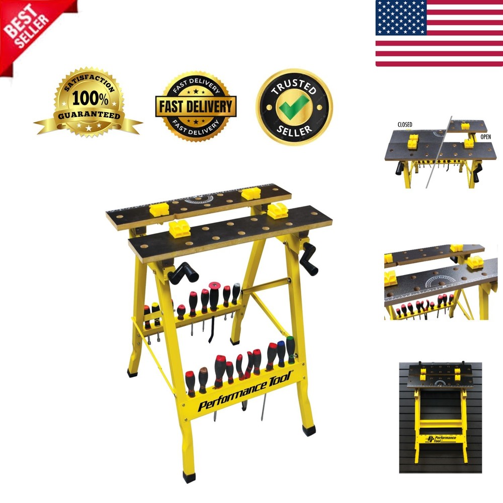 Performance W54025 Folding Workbench with 200 Lbs Capacity & Versatile Clamp
