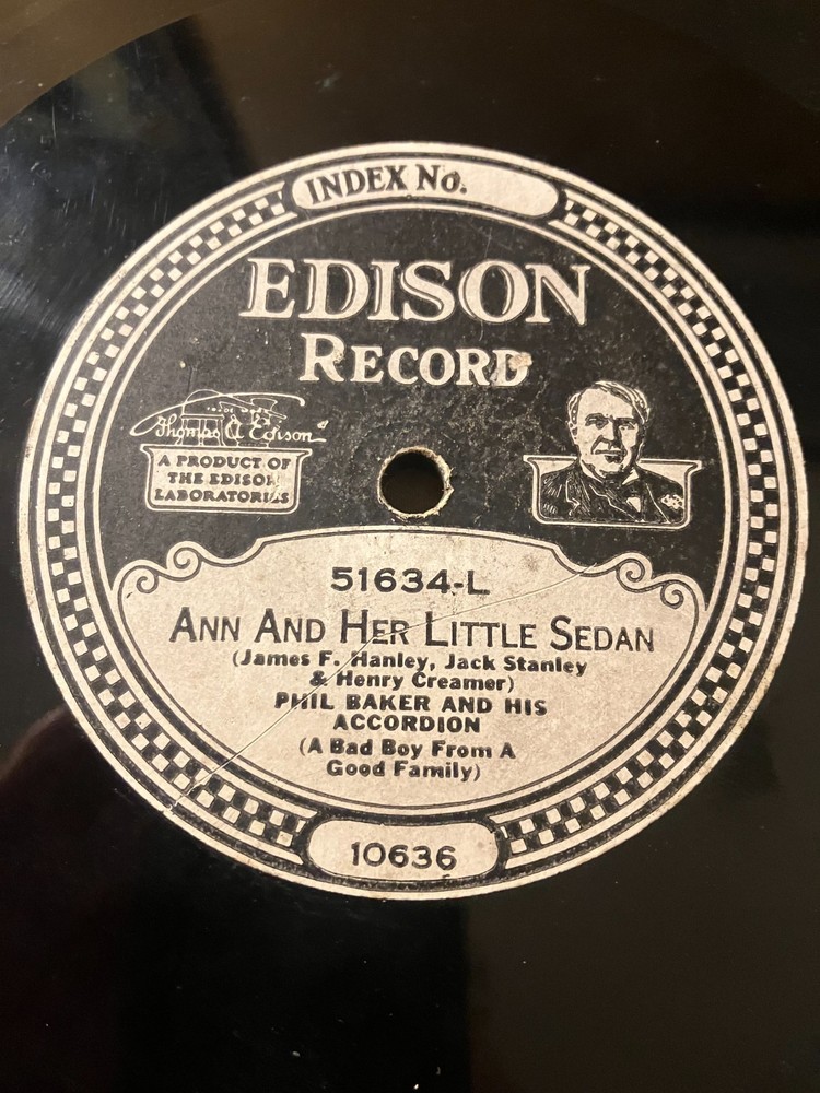 Edison Diamond Disc Record #51634 "Big Butter and Egg Man" Phil Baker
