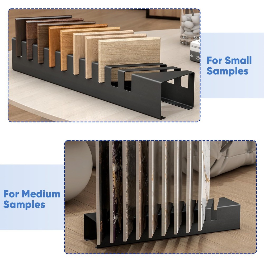 WYJREES Tile Board Display Rack, 10 Slots Tile Samples Display Stand for Retail,