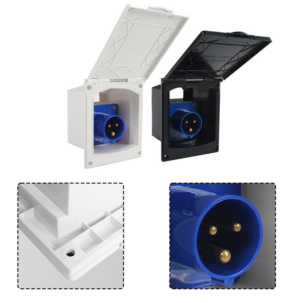External 16A Waterproof Socket for RV and Camper Power Input 220V 250V