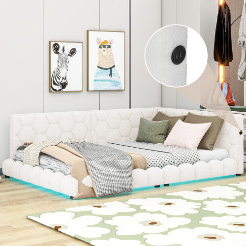 Modern Upholstered Platform Bed Sofa Bed Heavy Duty Daybed Full Size Bed Frames