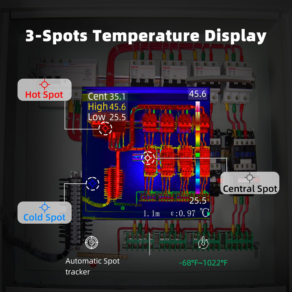 High-Res Thermal Imaging Camera with Laser Pointer for Home Inspections