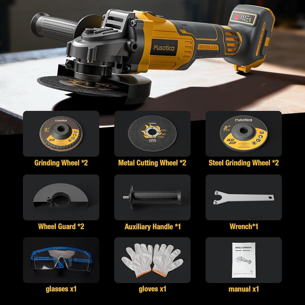 4.5" Brushless Cordless Grinder - Ergonomic, Variable Speed for Professionals