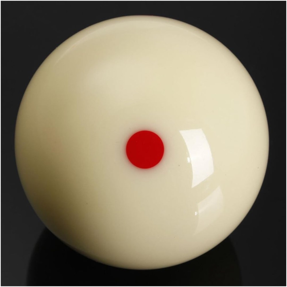 Red Dot Cue Ball, AAA-Grade PRO 6 Billiard Practice 2 1/4", White