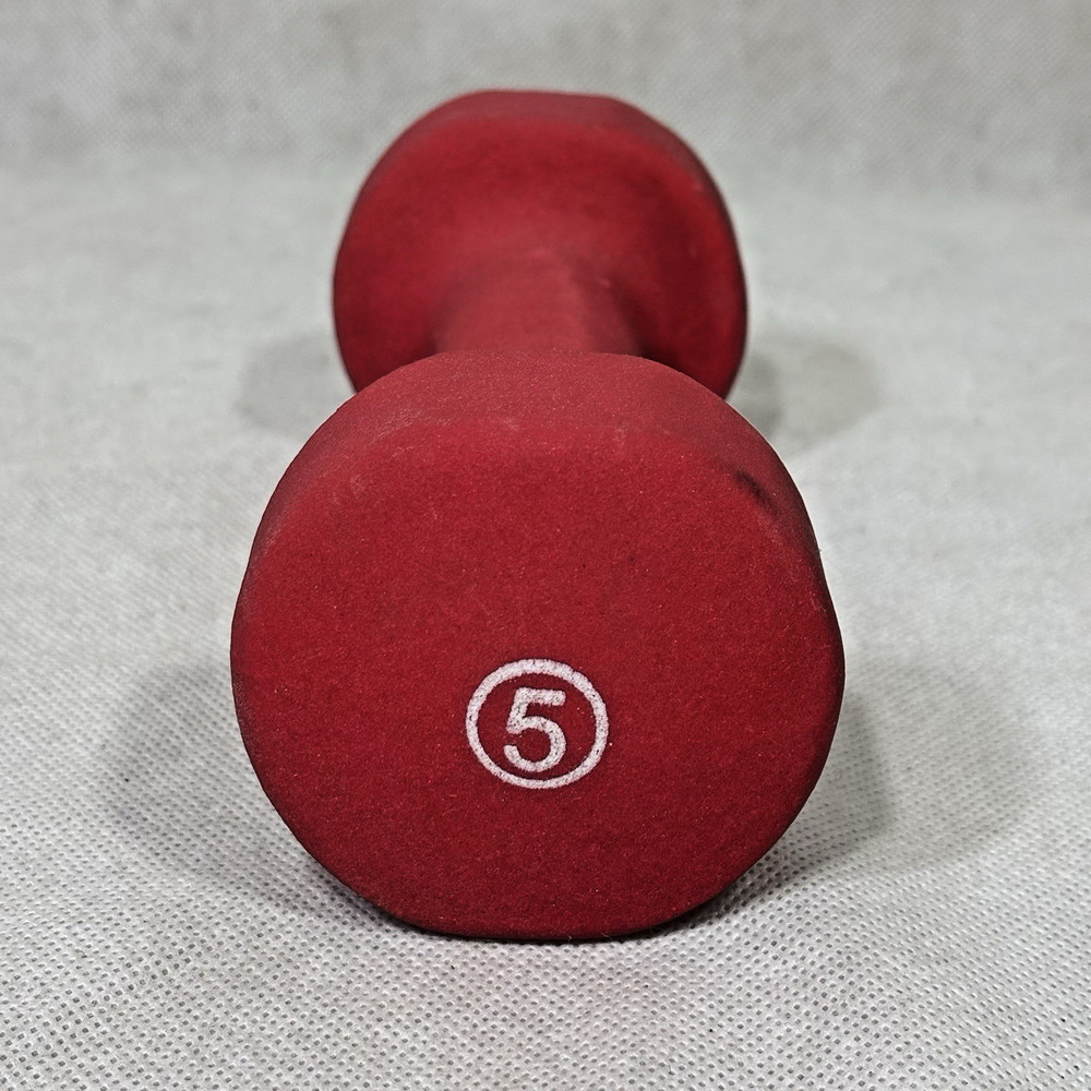 5 lb Dumbbell 5 Pounds Red Single One