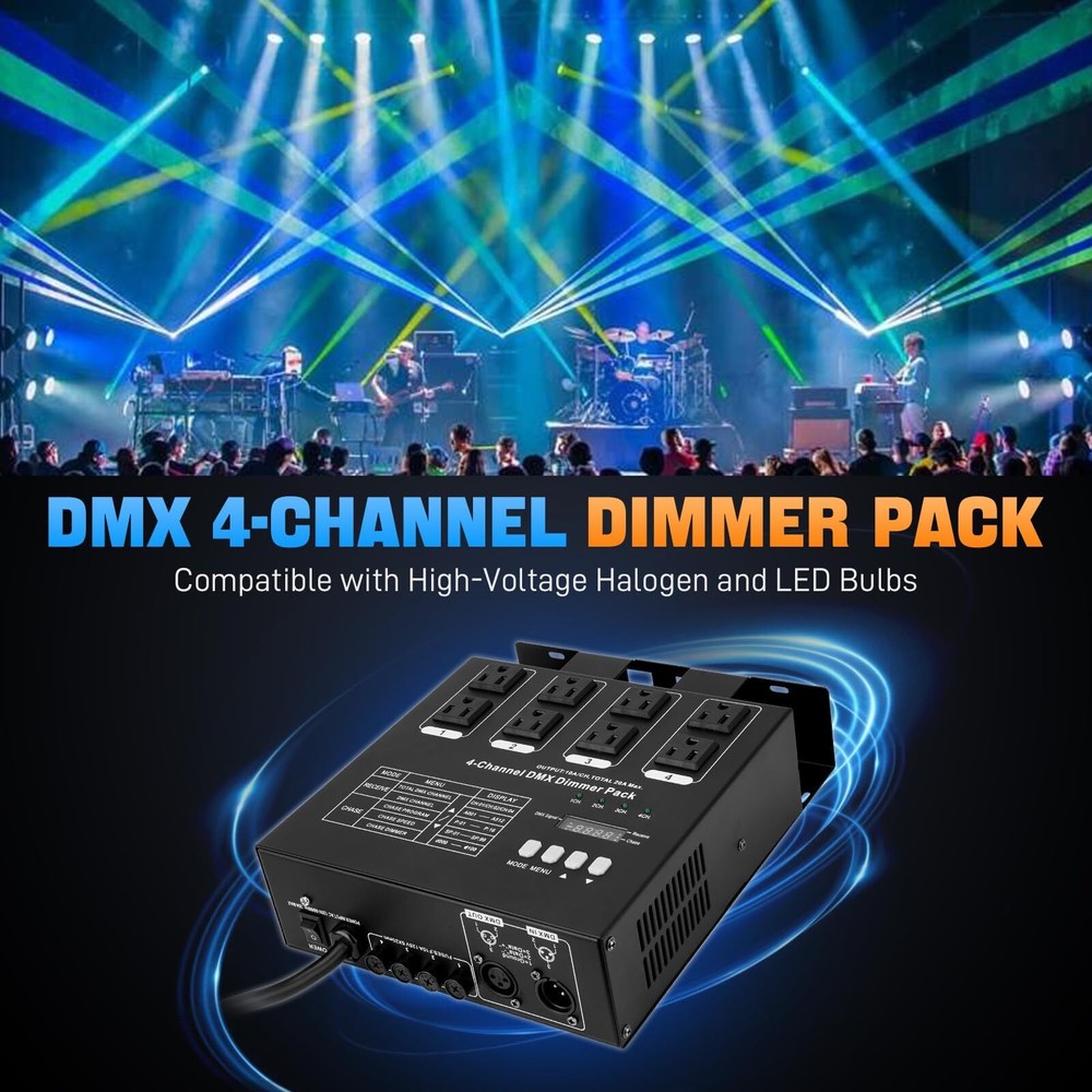 DMX Dimmer Pack with DMX512 4-Channel Protocol Compatible with High-Voltage