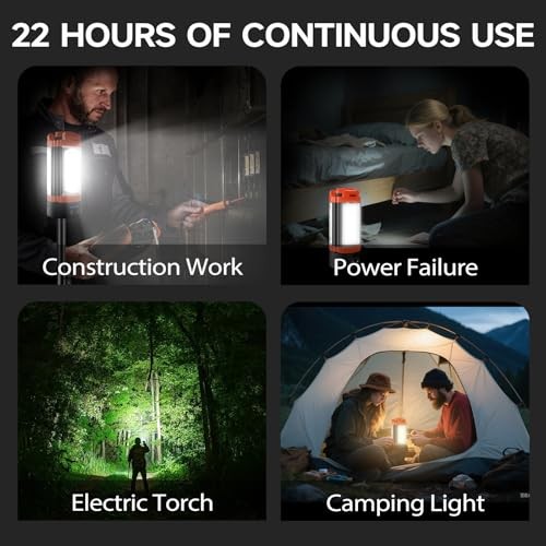 Rechargeable Camping Light with Adjustable Stand, 9000mAh Cordless With Tripod