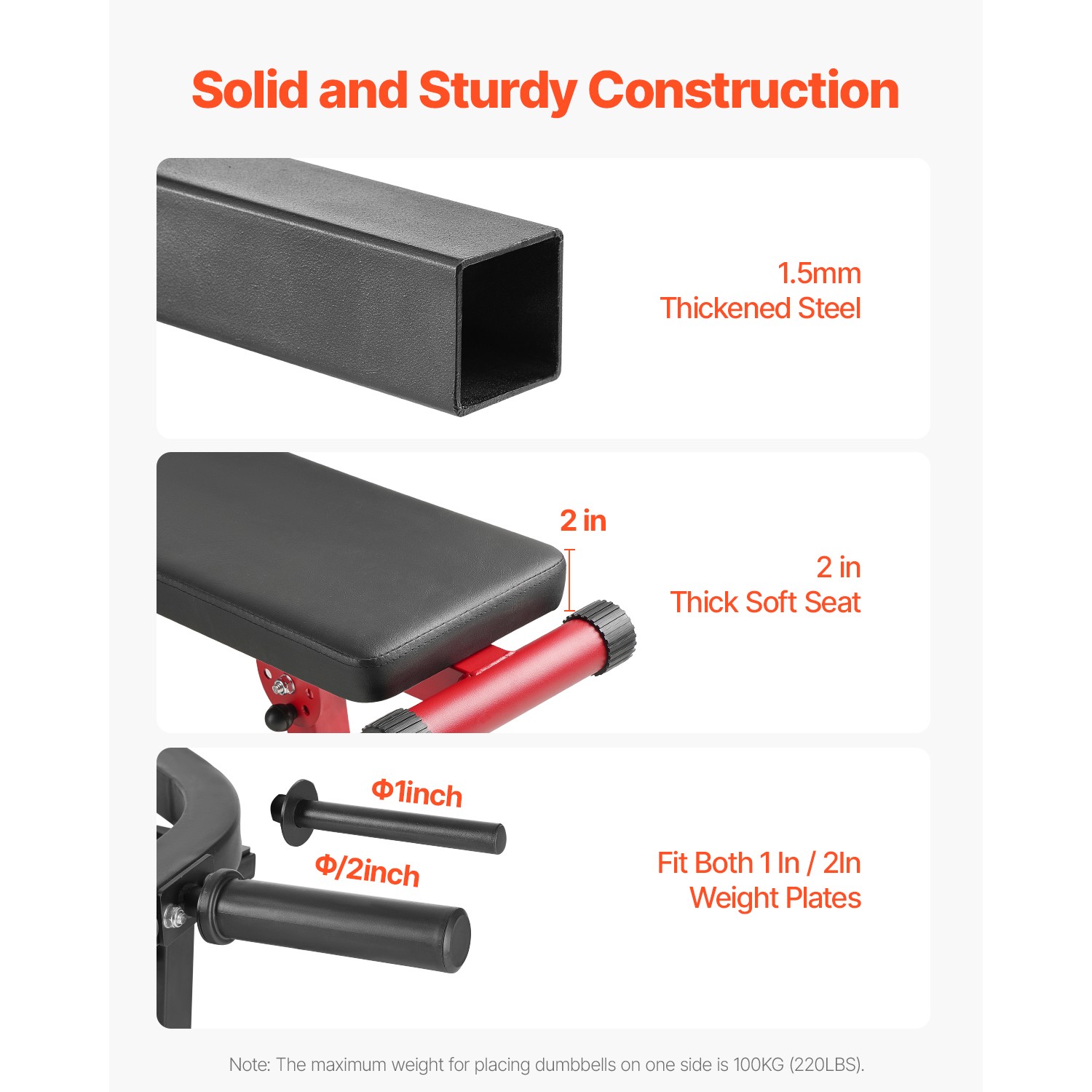 450 LBS Chest Press Machine Adjustable Bench Press Flat Incline Bench Home