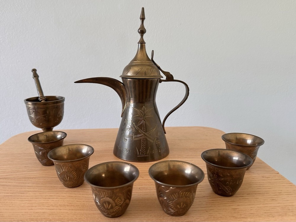 Vintage Brass Saudi Coffee Set
