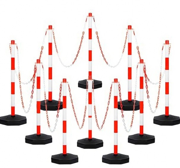 Adjustable Traffic Delineator Post Cones, 10 Pack