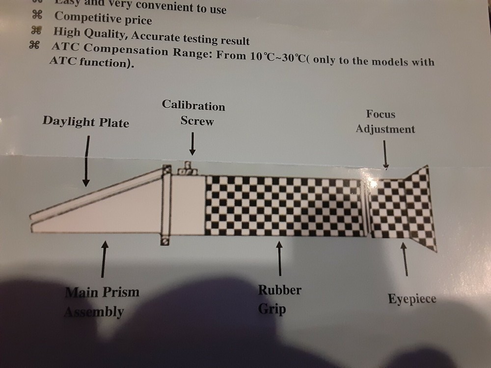 Portable Refractometer Specific Gravity/Protein RHC-300ATC Calibratable