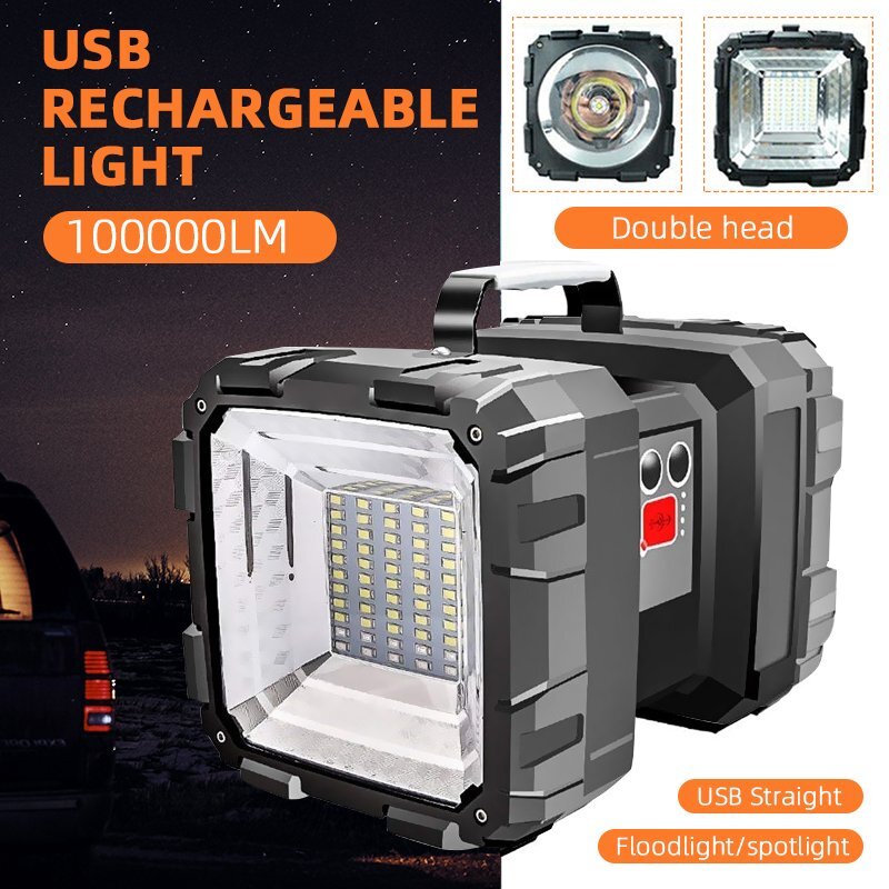 Portable Ultra-Bright LED Searchlight Handheld Spotlight Rechargeable Flashlight